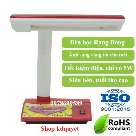 Đèn học Rạng Đông bảo vệ thị lực cho trẻ (ánh sáng vàng) RDRL01 kèm bóng Led tích hợp