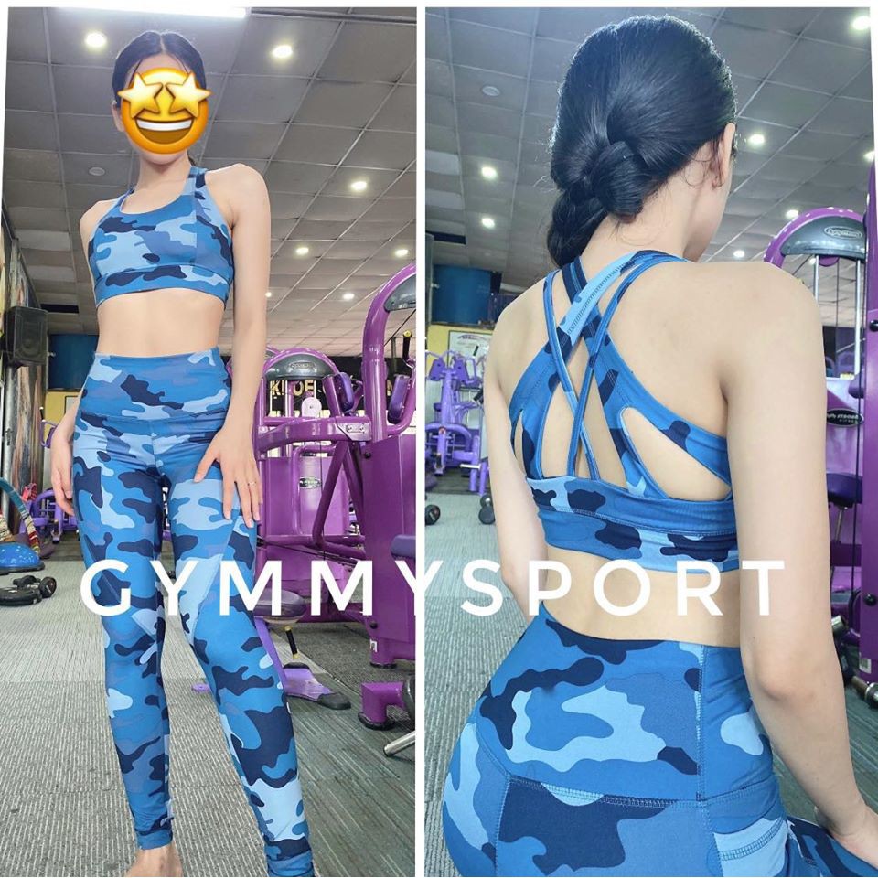 Quần áo yoga  [FASHIONRUN19 - FASHIONHOT19] [Hàng xuất khẩu] Bộ Dài Đan Lưng Tập Gym - Yoga