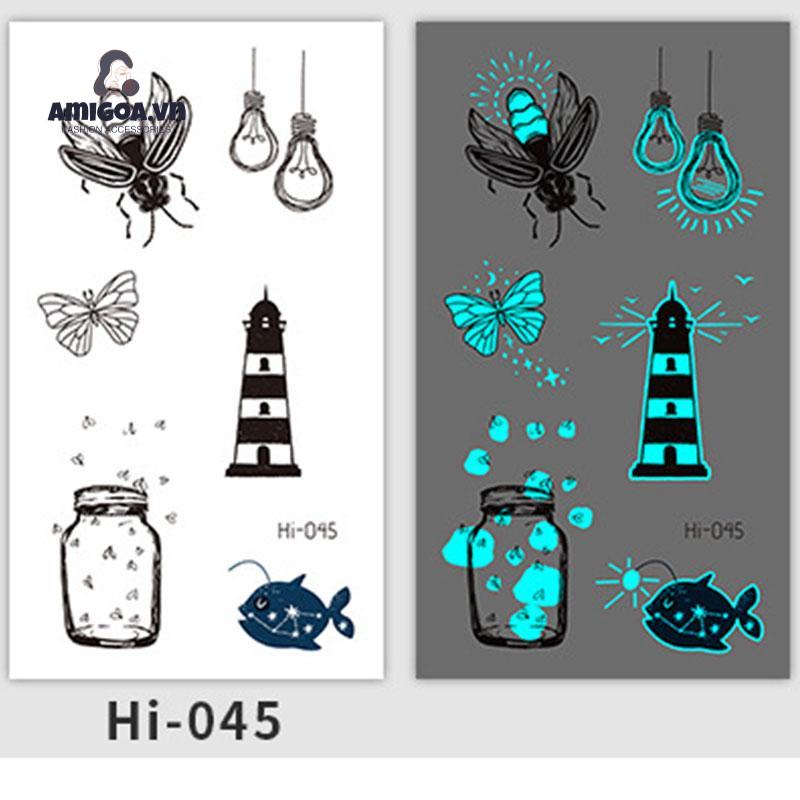 ✨✨1 Miếng Dán Hình Xăm Kỳ Lân Tiên Cá Hoạt Hình Màu Dạ Quang Chống Thấm Nước Dành Cho Học Sinh