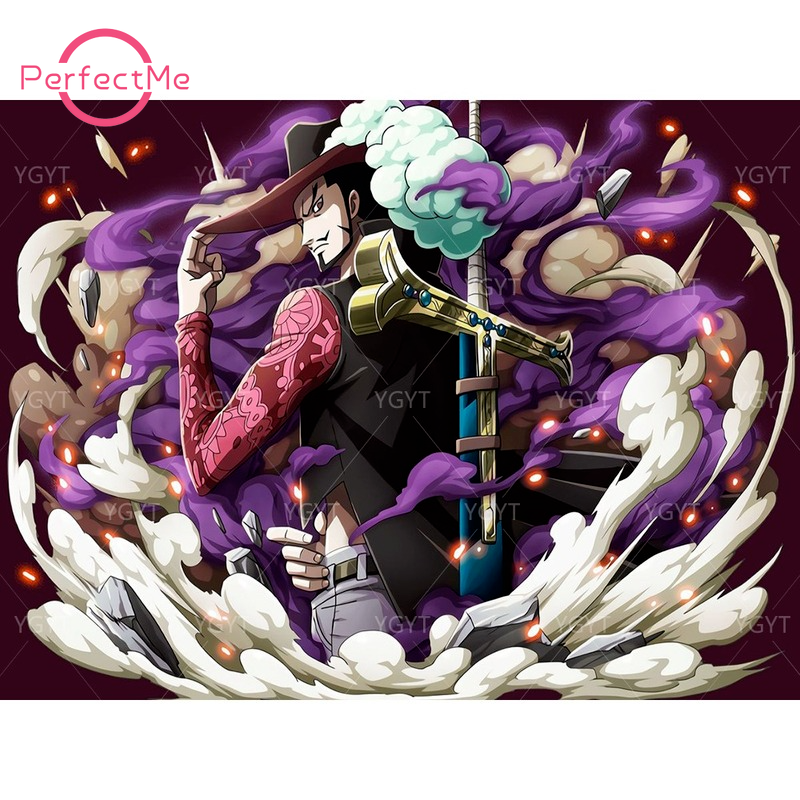 Tranh đính đá 5D tự làm hình ONE PIECE 40x30cm trang trí nhà cửa