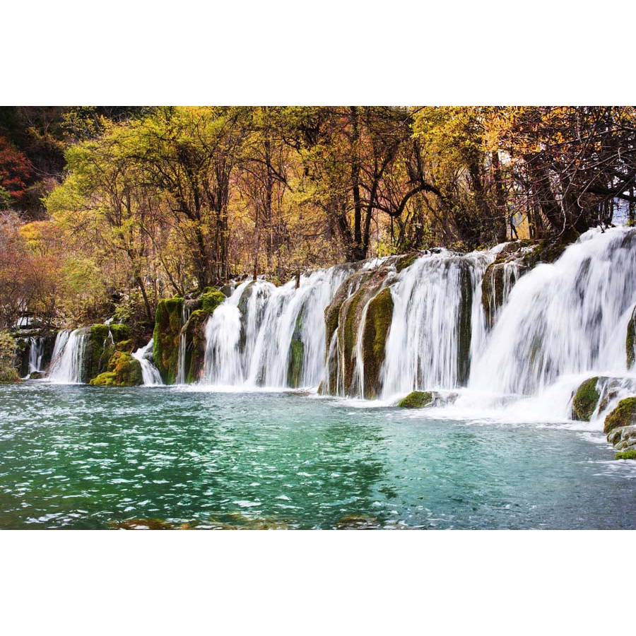 Tranh 3D phong cảnh thác nước chảy, sông suối nên thơ