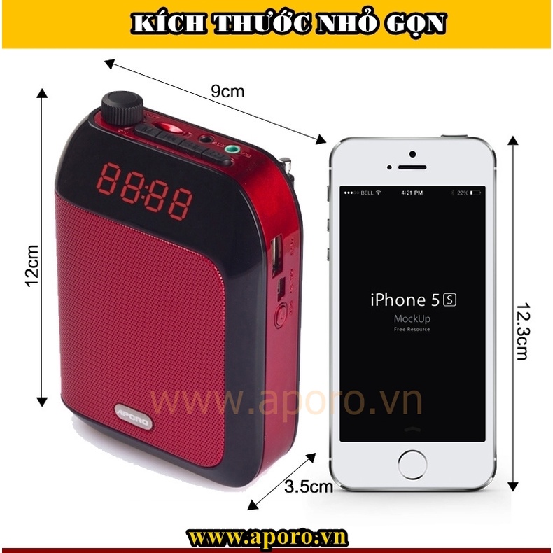 Máy trợ giảng APORO T9 UHF-Máy trợ giảng không dây Aporo T9 UHF  có Bluetooth - Hàng chính hãng