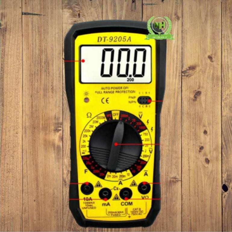 Đồng hồ đo điện vạn năng DT-9205A ( Kèm Pin+ Dây Do ) Loại Tốt