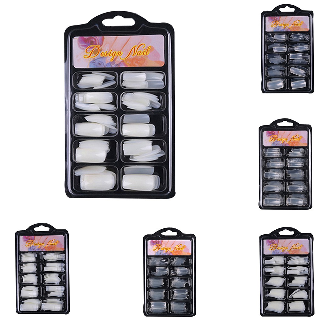 Set 100 Móng Tay Giả Kiểu Pháp Cho Nữ