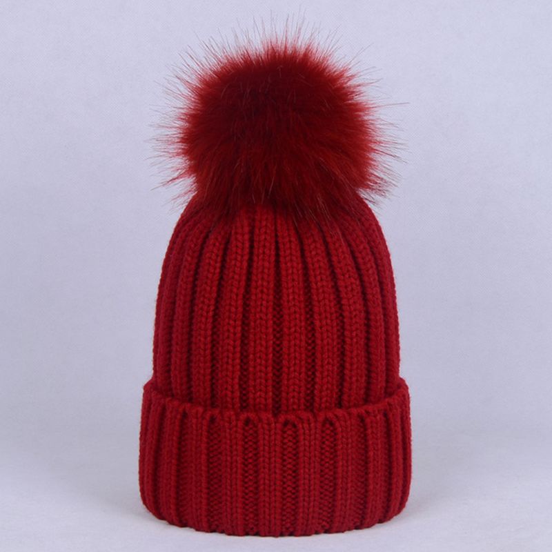 Mũ Len Beanie Màu Trơn Có Gân Thời Trang Mùa Đông Cho Nam Và Nữ