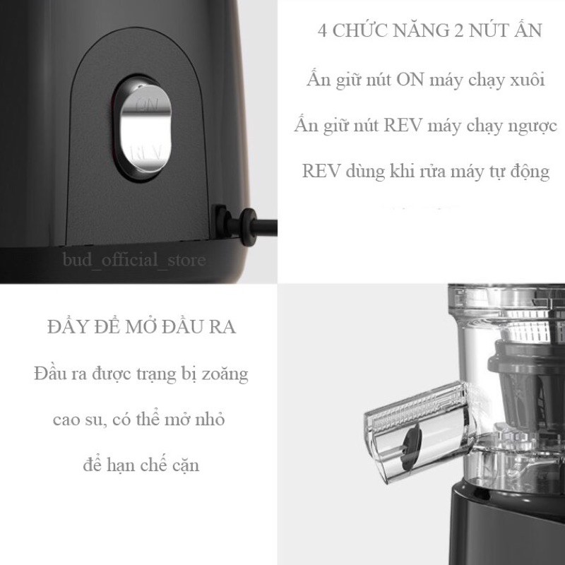Máy ép chậm công nghiệp BUD XIAOMIép siêu chậm 37 vòng/phút công suất 250W