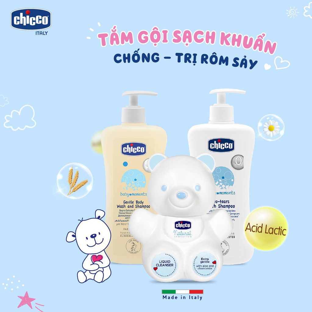 Sữa tắm gội Chicco chiết xuất Yến mạch gói 7ml