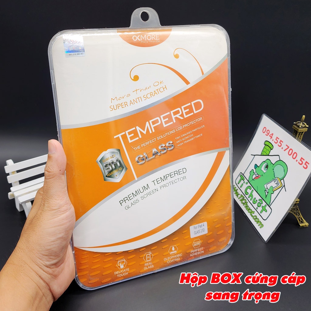 [Chính Hãng OKMore] Kính CL iPad 2/ 3/ 4 Cường Lực 9H Mài Cạnh 2.5D