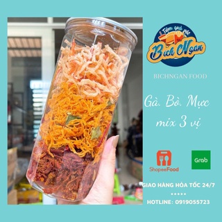 lon 300g ❤️ mix 3 vị : khô gà khô bò mực hấp dừa