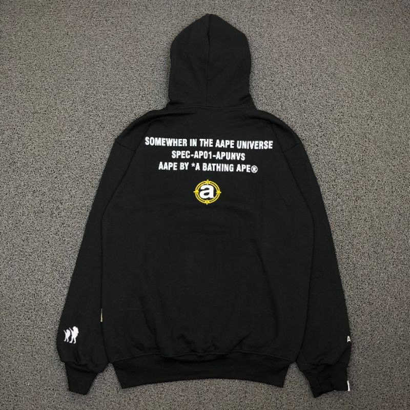 Bape Áo Hoodie Màu Đen In Hình Cá Tính Thời Trang