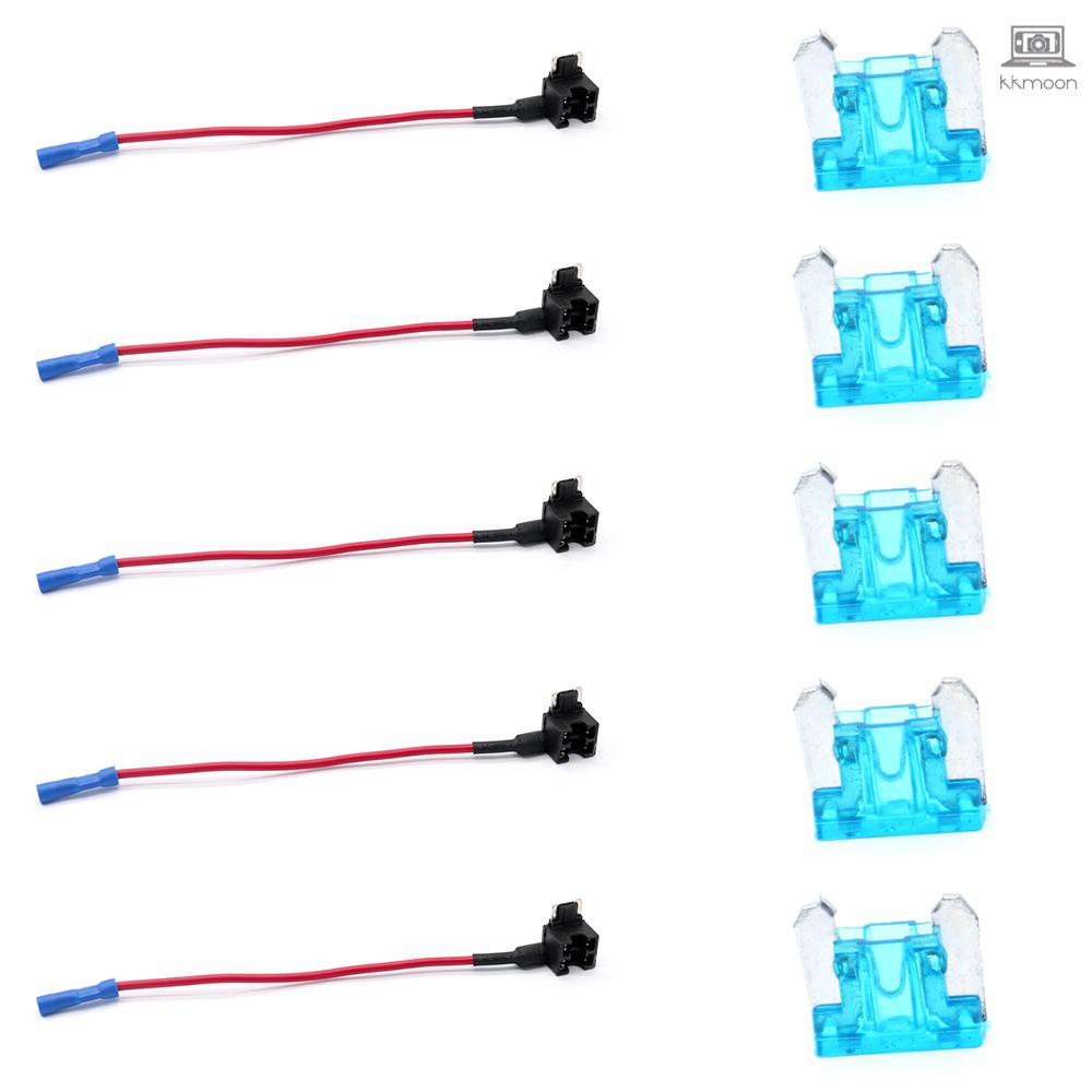 10Pcs 12V Car Add-a-circuit Low Profile Mini Fuse Tap Adapter Mini Blade Fuse Holder with 5Pcs 15A F