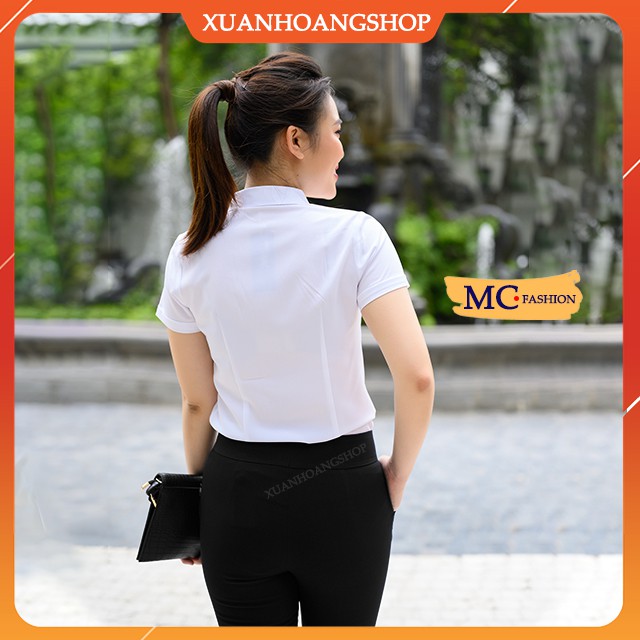Áo Sơ Mi Trắng Nữ Công Sở Đẹp Mc Fashion, Tay Cộc, Dài, Lửng, Lỡ, Size Đủ, Chất Vải Mát, Co Giãn Nhẹ, A0074 | BigBuy360 - bigbuy360.vn