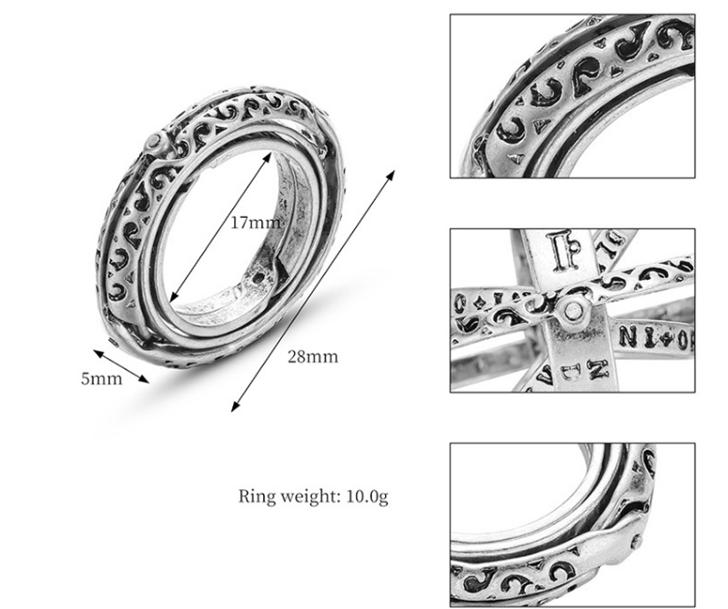Nhẫn đeo ngón tay hợp kim thiết kế quả cầu vũ trụ độc đáo thời trang