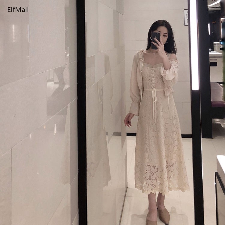 Đầm dài hai dây kiểu dáng cổ điển Pháp phong cách thời trang mùa hè cho phái nữ | BigBuy360 - bigbuy360.vn