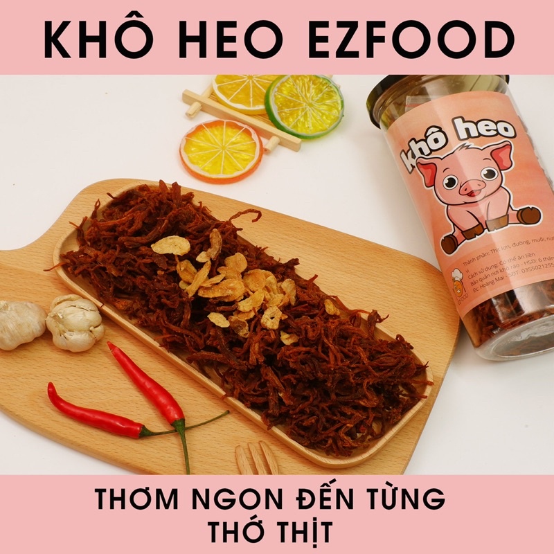Khô heo, khô lợn cháy bơ tỏi 300g EZFoods (cay vừa) đồ ăn vặt Hà Nội vừa ngon vừa rẻ | BigBuy360 - bigbuy360.vn
