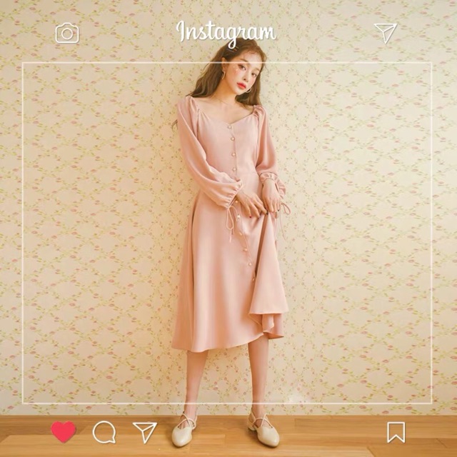 [Hàng oder] Váy hồng pastel