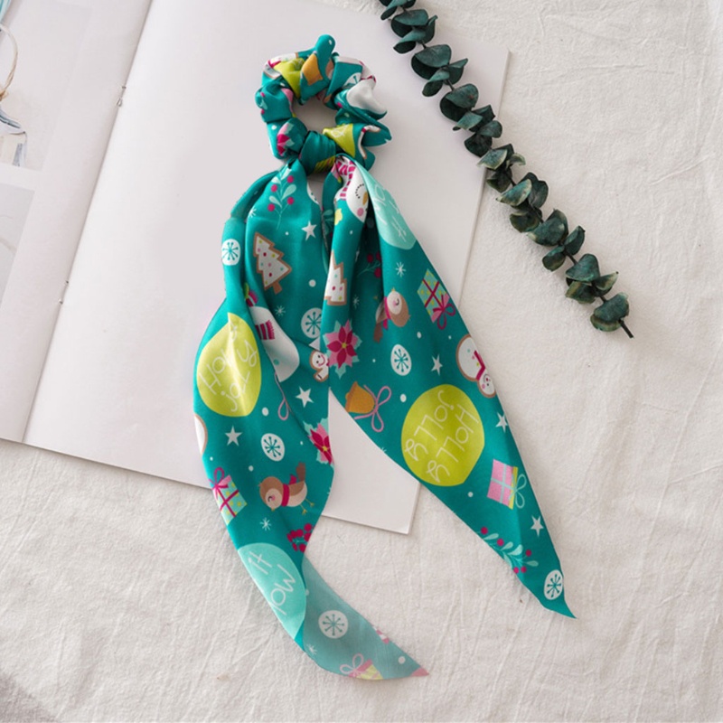 Dây Cột Tóc Đính Ruy Băng Họa Tiết Bông Tuyết Giáng Sinh