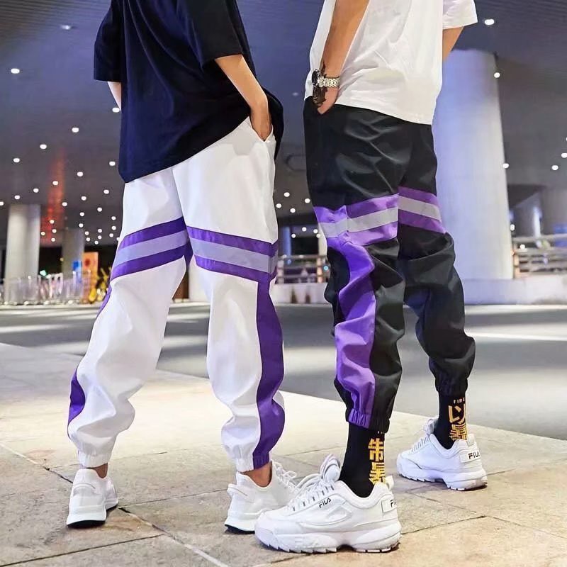 QUẦN JOGGER TRẮNG SỌC TÍM XÁM PHÁT QUANG | BigBuy360 - bigbuy360.vn