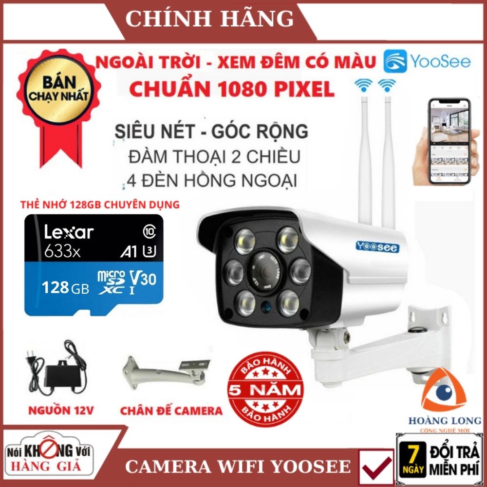 Camera Wifi Ngoài Trời Yoosee ZQ26 6 mắt 2 râu , Xem đêm có màu, cảm biến chuyển động,đàm thoại 2 chiều, chống nước IP67