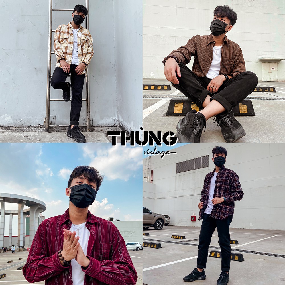 [Hình thật] Áo sơ mi nhung tăm unisex Sọc/Caro/Hoạ tiết (Áo sơ mi nhung vintage) | BigBuy360 - bigbuy360.vn