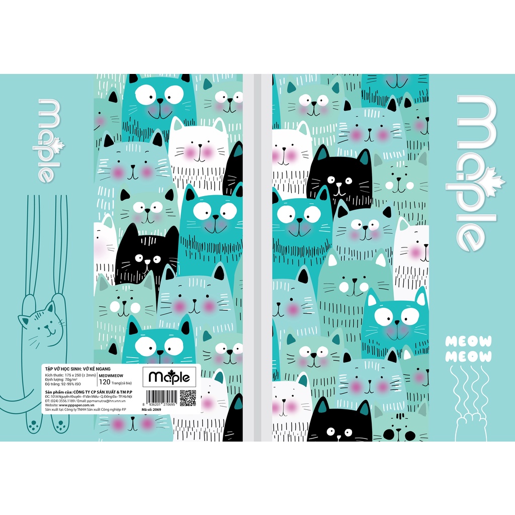 Vở kẻ ngang 120 trang Mc.ple MEOW MEOW Vở học sinh, sinh viên chất lượng