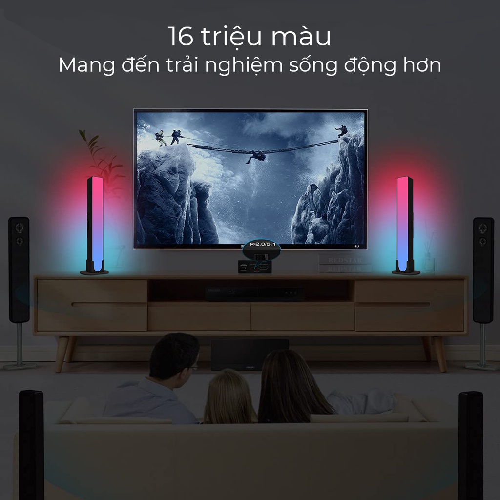 Đèn LED cây thông minh Dancam Tuya smart RGB 12 chế độ giải trí cho PC,TV, trang trí phòng