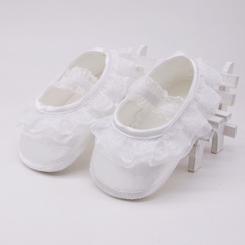 Giày búp bê vải hoa viền ren xinh xắn cho bé