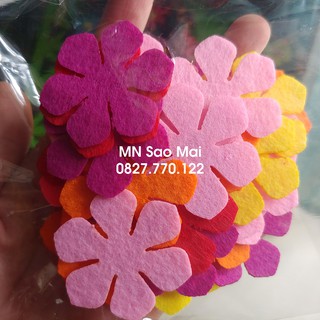 Sét 35 hoa 4cm vải nỉ mầm non