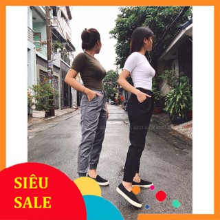 (Ảnh thật) Quần Jogger Kaki nữ AGE2X co giãn tốt, chất kaki cotton wash mềm xịn, siêu thấm, siêu bền bỉ, hàng vnxk