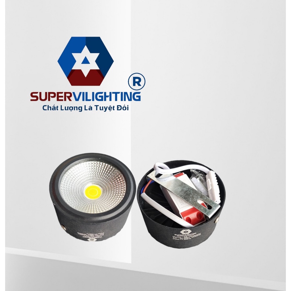 Đèn bơ SuperVilighting, MS Bơ-7-11, Công suất 7w-11w, AC220V, trang trí trần nhà, lấy sáng shop, quán. Bảo hành 24 tháng