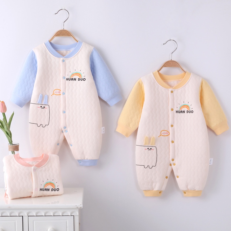 Bodysuit dài tay tay trần bông cho bé trai và bé gái sơ sinh từ 3-14kg, hàng đẹp xuất Hàn - BD74