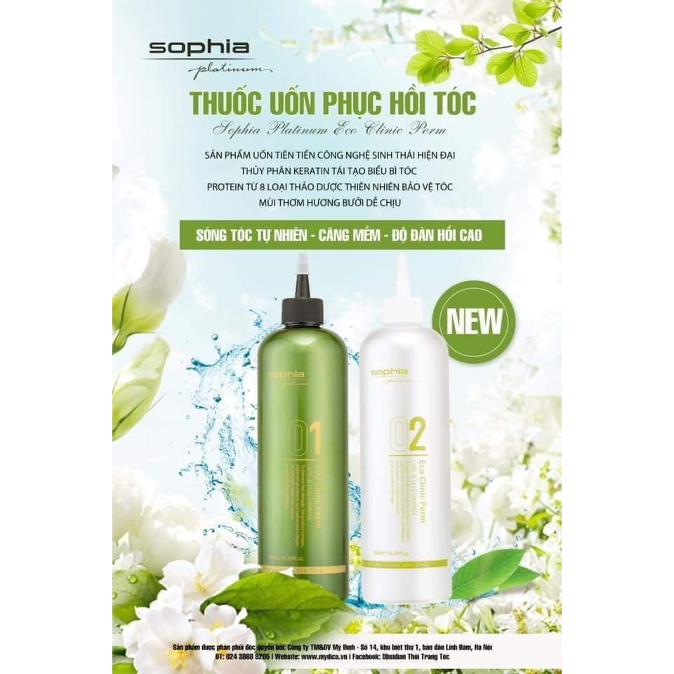 Thuốc uốn phục hồi tóc Eco Clinic Perm Sophia Platinum 500mlx2