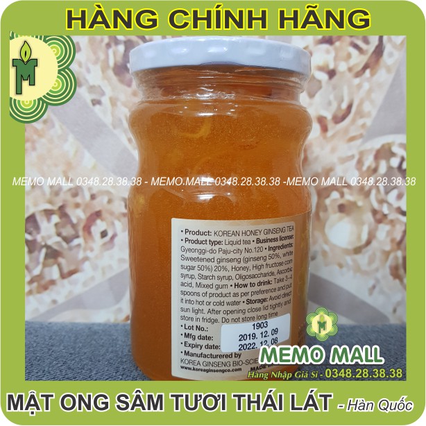 (Có Grab_TPHCM) MẬT ONG SÂM TƯƠI THÁI LÁT HÀN QUỐC BIO