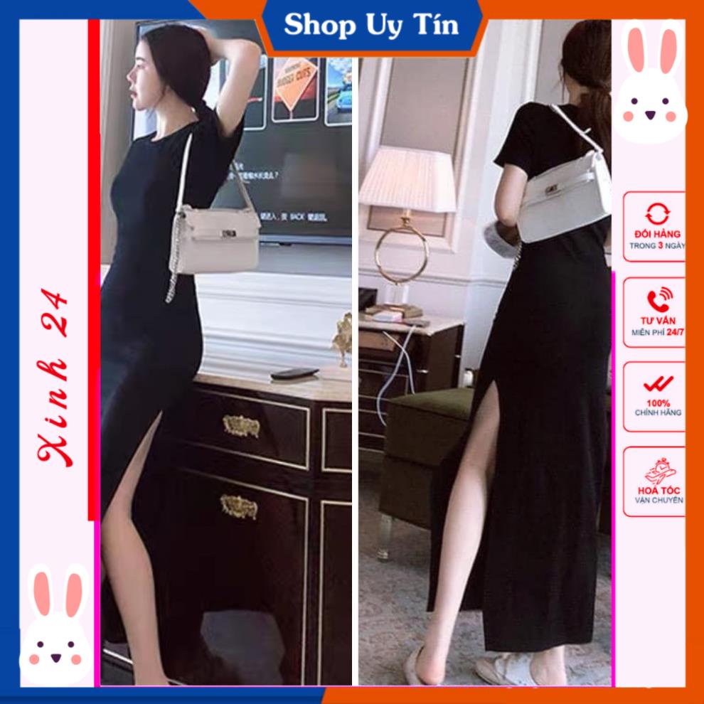 Đầm body tay ngắn / váy dáng dài xẻ quyến rũ [Ảnh thật kèm video] | BigBuy360 - bigbuy360.vn