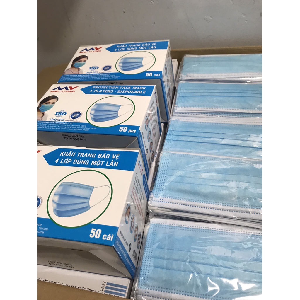 Khẩu trang y tế 4  VN Number one ( Màu Xanh - Hộp 50 cái) HÀNG CHUẨN CTY _THAITHIENTRUC81