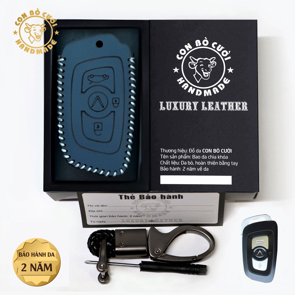 Bao da chìa khóa ô tô Vinfast LuxA, Lux SA- Da thật- Bảo hành 2 năm màu thật như ảnh khắc tên và sđt chủ xe