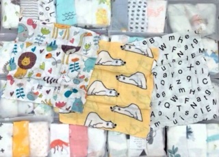Sét 3 khăn mặt muslin sợi tre