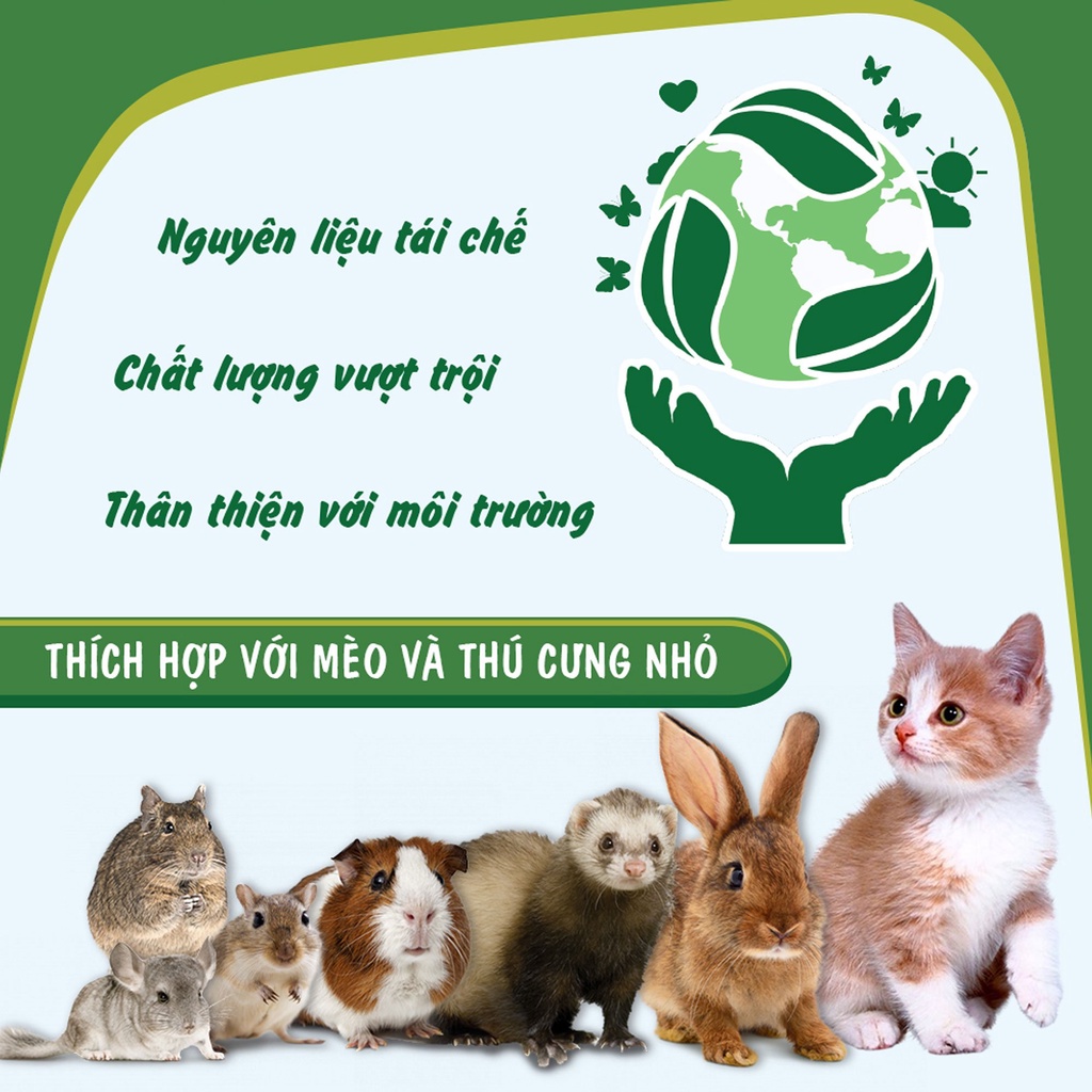 Cát giấy Pet's Dream | 100% giấy tái chế | Không bụi | Phân huỷ sinh học