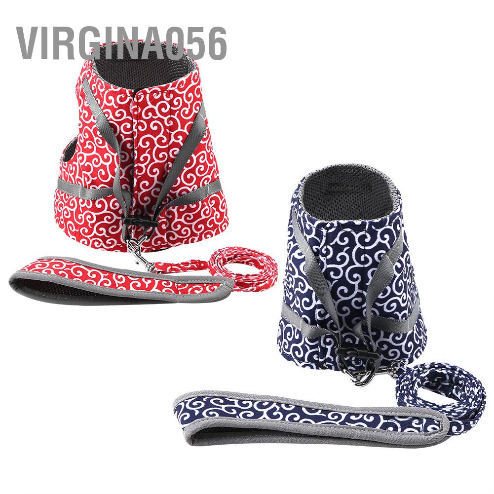 Virgina056 Virgina056 Escape Proof Cat Harness Vest có đệm với lưới mềm thể điều chỉnh dây buộc để mèo đi dạo