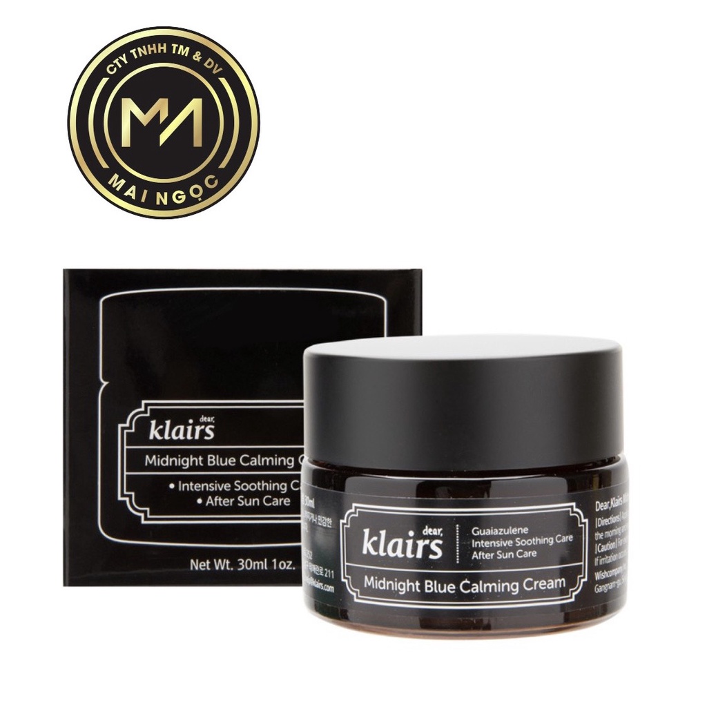 Kem dưỡng ẩm làm dịu da Klairs Midnight Blue Calming Cream 30ml ( hàng chính hãng, có tem phụ )