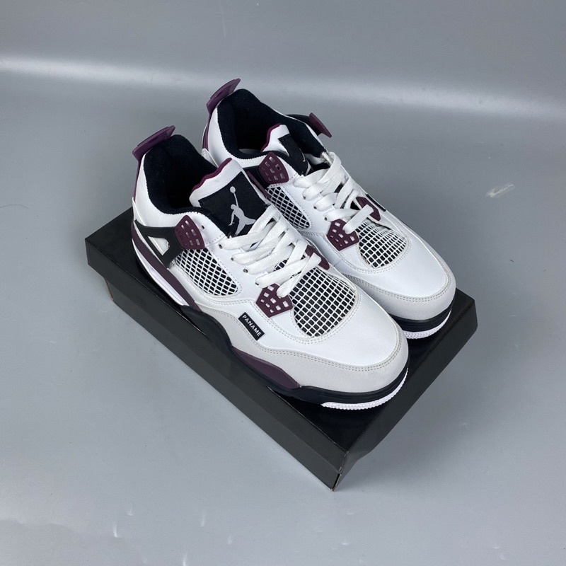 Giày Jordan 4 Paris Saint Germain Sneaker Nam - Giày JD4 Bóng Rổ PSG Màu Trắng Tím