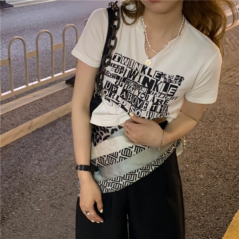 Áo Thun Tay Ngắn Màu Trắng Thời Trang Mùa Hè Mới Cho Nữ