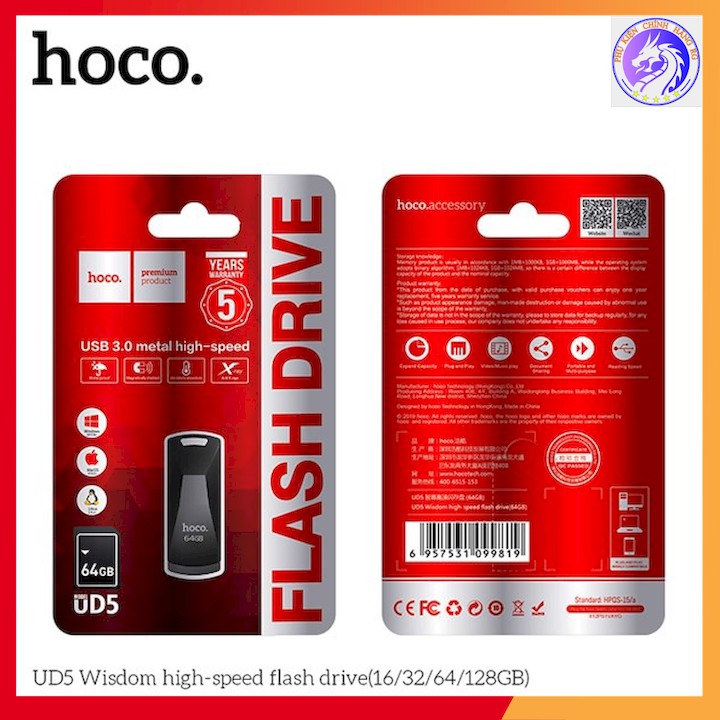 USB 3.0 TỐC ĐỘ CAO 16GB 32GB 64GB CHÍNH HÃNG HOCO UD5