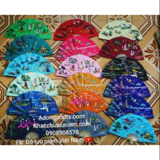 Quạt vải tranh thư pháp