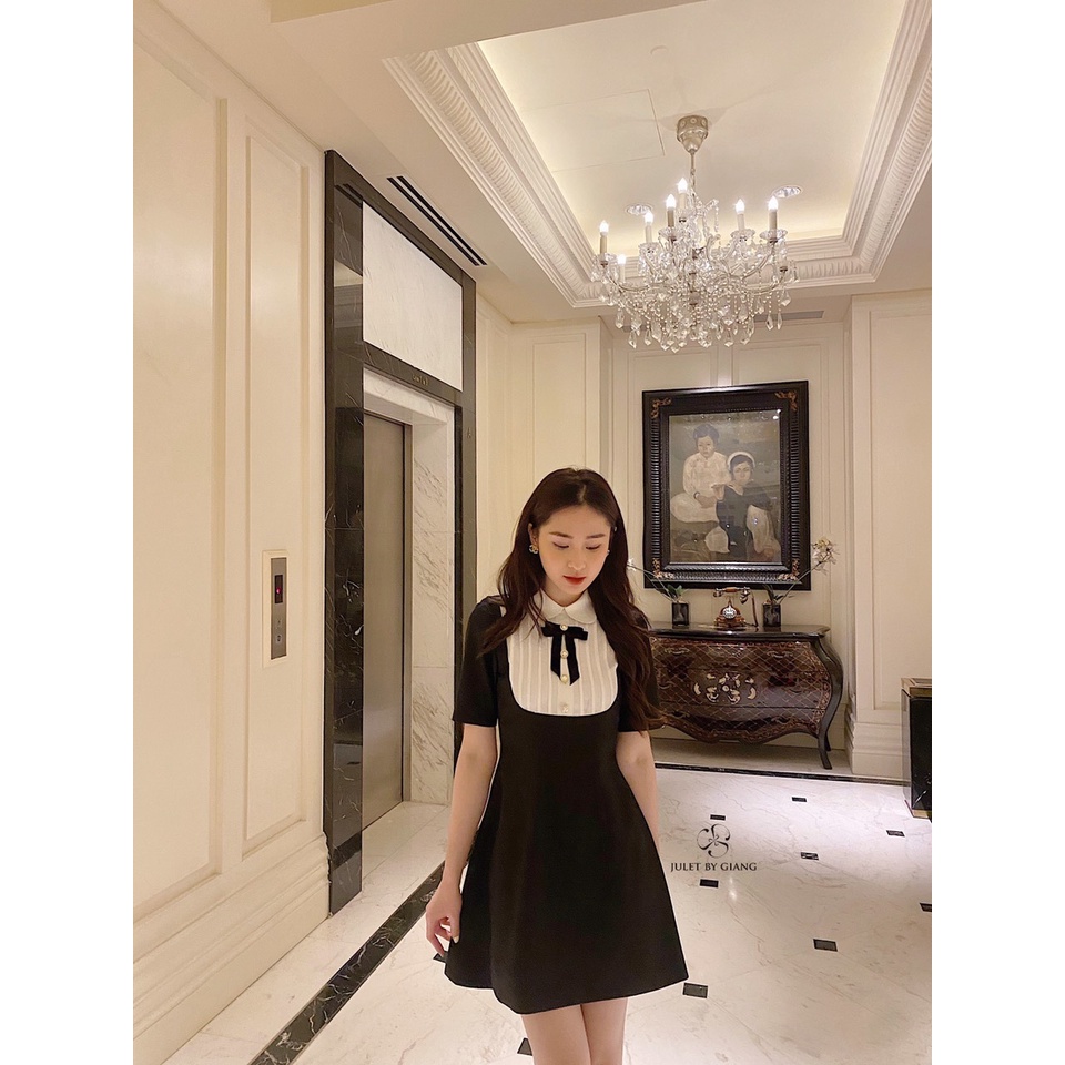 Váy DOLLY ĐEN CỔ TRẮNG- Size S/M/L- JuletbyGiang