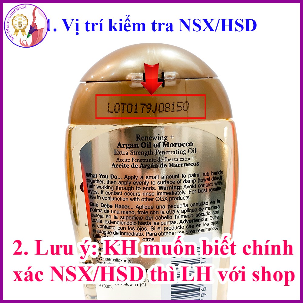 Tinh dầu dưỡng tóc OGX dưỡng ẩm giảm gãy rụng phục hồi tóc xơ và hư tổn 100ml Mỹ