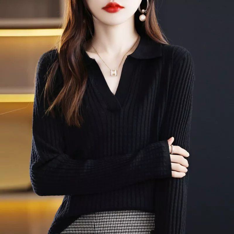 Áo Sweater Dệt Kim Form Ôm Thời Trang Thu Đông Cho Nữ