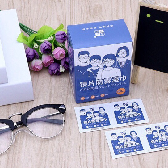 Hộp 100 khăn lau kính Nano, chống bám hơi nước, chống bụi bẩn