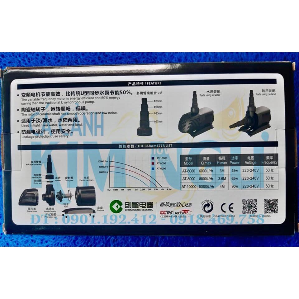ATMAN AT 10000 AT 8000 AT 6000 Máy Bơm Lọc Nước Hồ cá