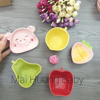 Bát đĩa ăn dặm cho bé bằng sứ